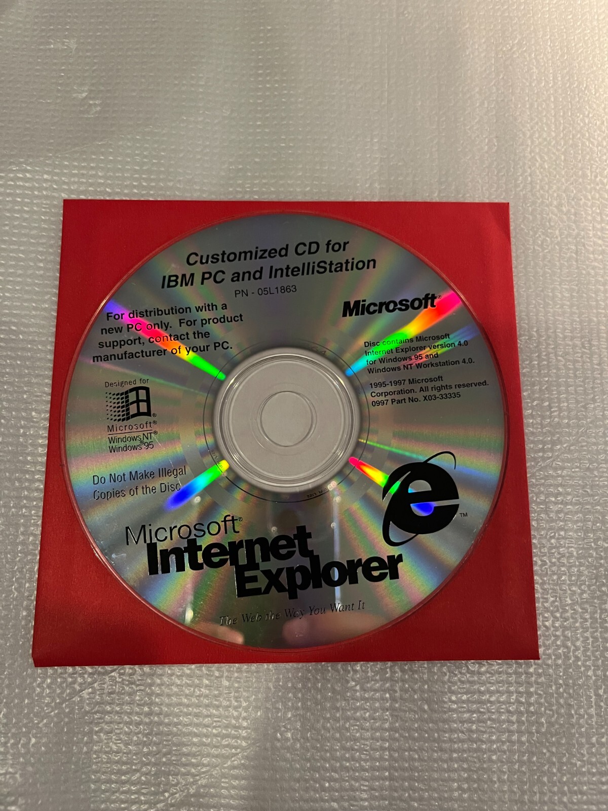 Microsoft Internet Explorer Version 4.0 for Windows 95 & Windows NT 4.0 CD-ROM