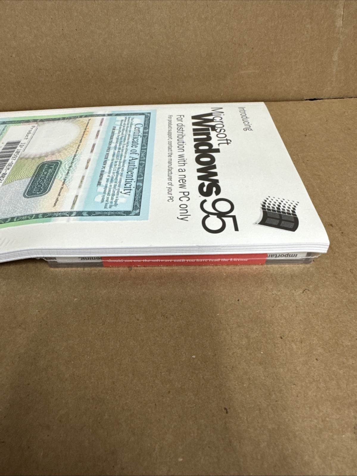 Factory Sealed Windows 95 OEM CD-ROM English with Certificate of Authenticity
