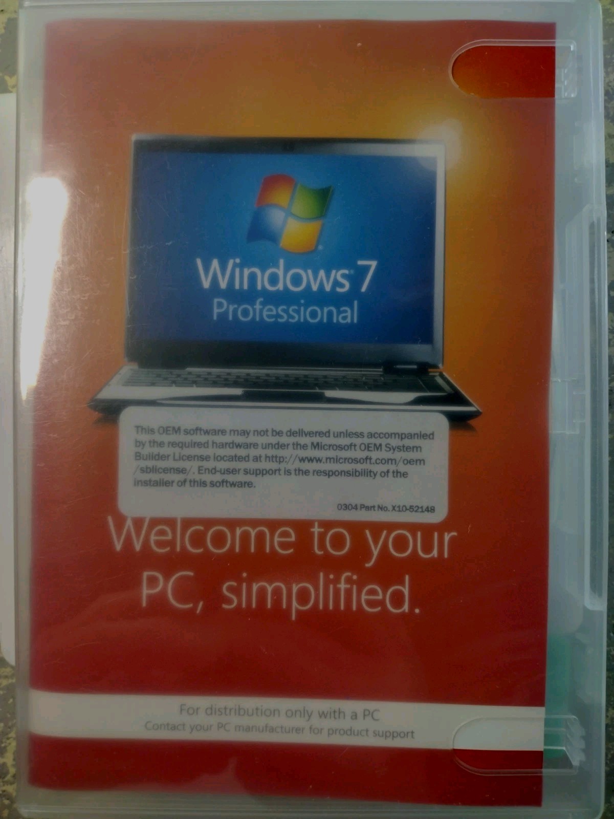 Windows 7 Professional 32 Bit Full Version DVD No Key Manual Case