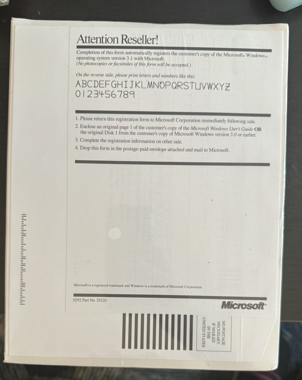 Microsoft Windows 3.1 Operating System Upgrade 3.5″ High-Density Disks 1992