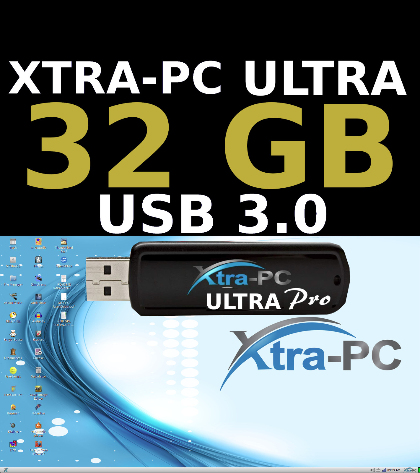 32GB XTRA-PC ULTRA PRO USB 3.0 – Portable OS, Apps & 12 Great Games