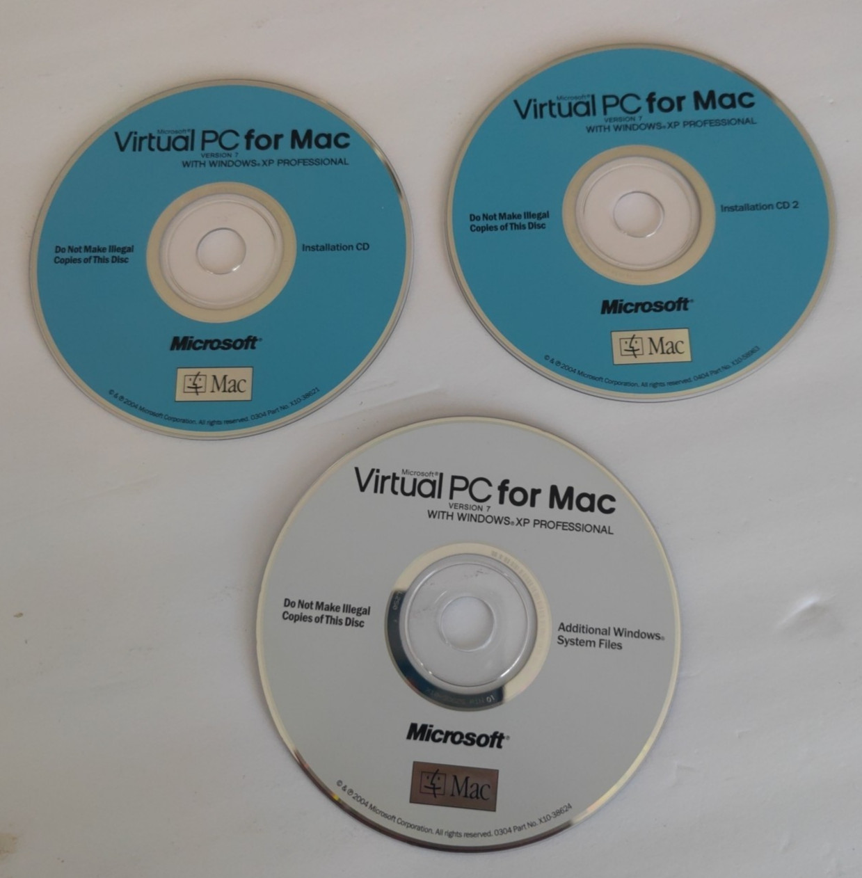 Microsoft Virtual PC For Mac Version 7 w/ Windows XP Professional CDs + Manuals