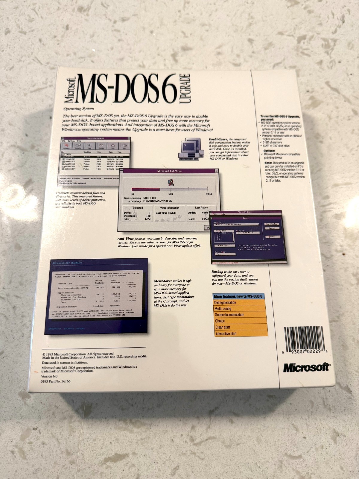 Vintage Factory Sealed! Microsoft MS-DOS 6 UPGRADE 3.5″ disks