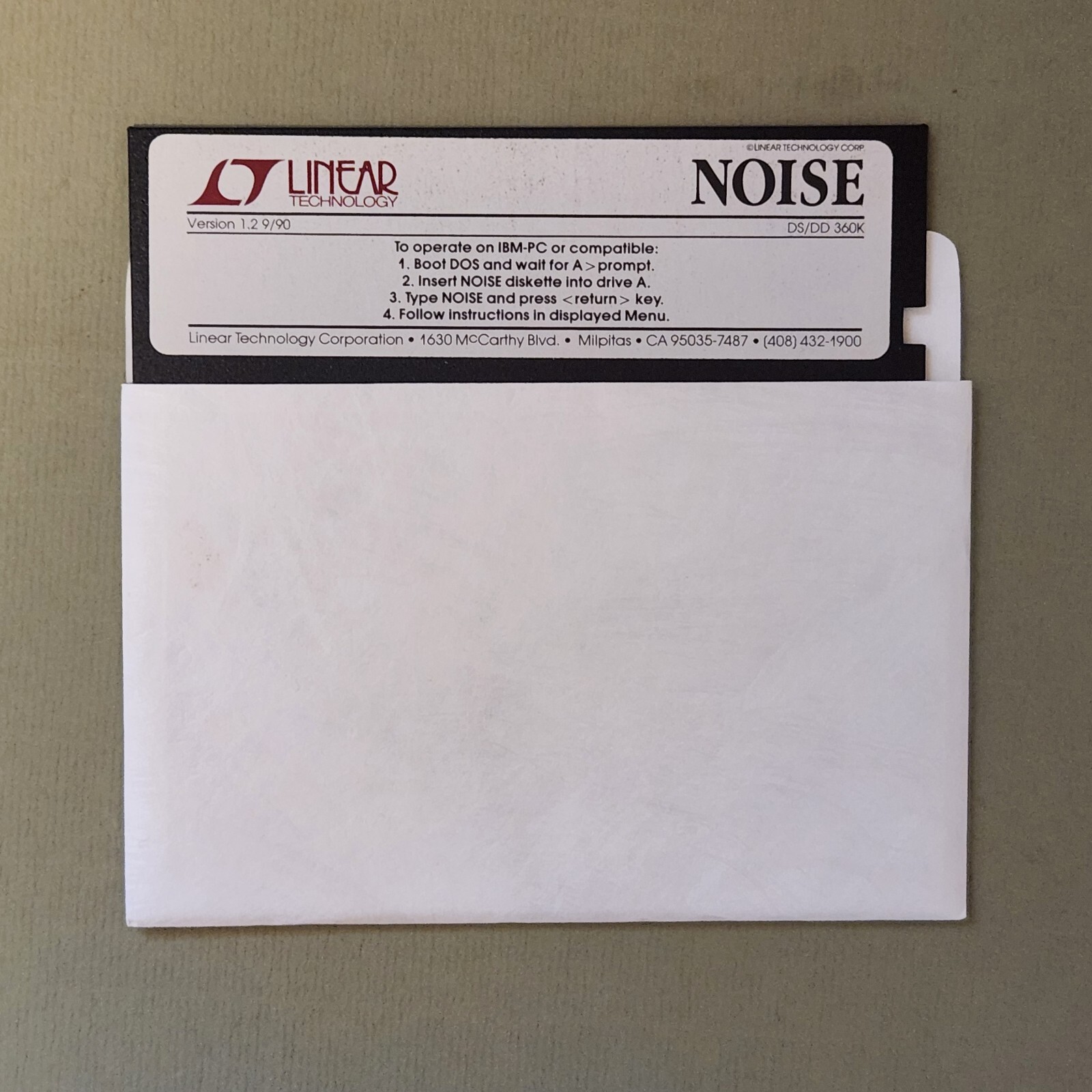 Linear Technology SPICE and NOISE on (2) 5.25″ Floppy Boot Disks 1990