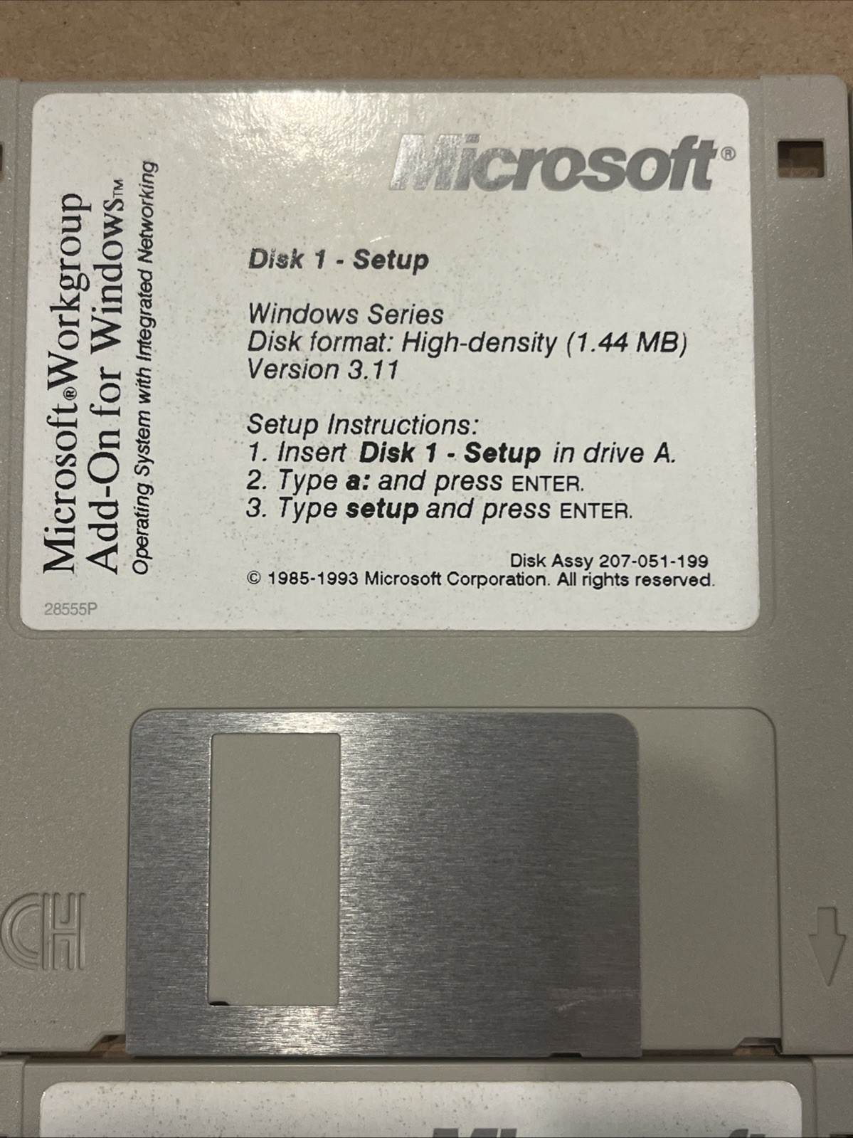 Microsoft Windows for Workgroups v3.11 8 Floppy Disks 1993