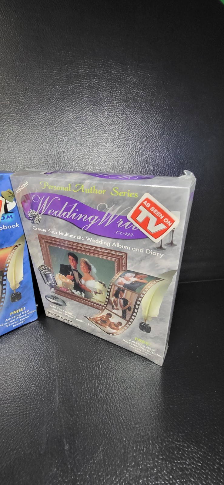 Vintage PC Software .com FISHING & WEDDING Big Box Complete Set CD Manuals WIN95