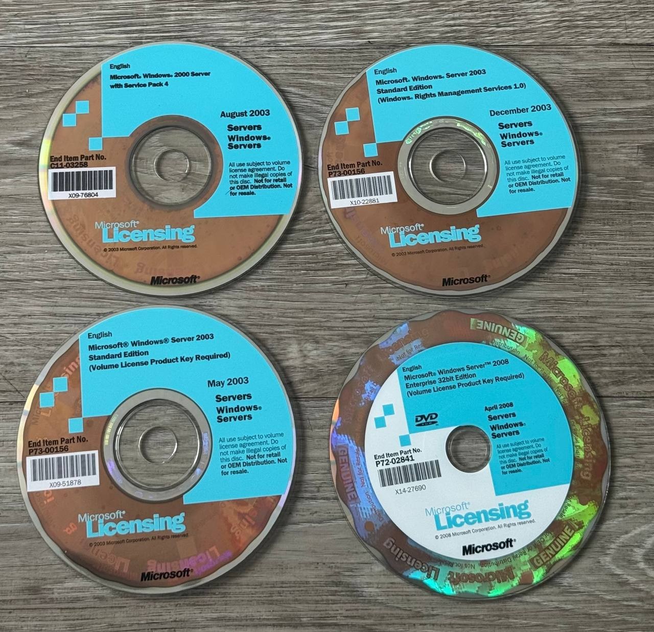 Lot of 13 Microsoft Windows Server 2000 2003 2008 Licensing CDs/DVDs Media