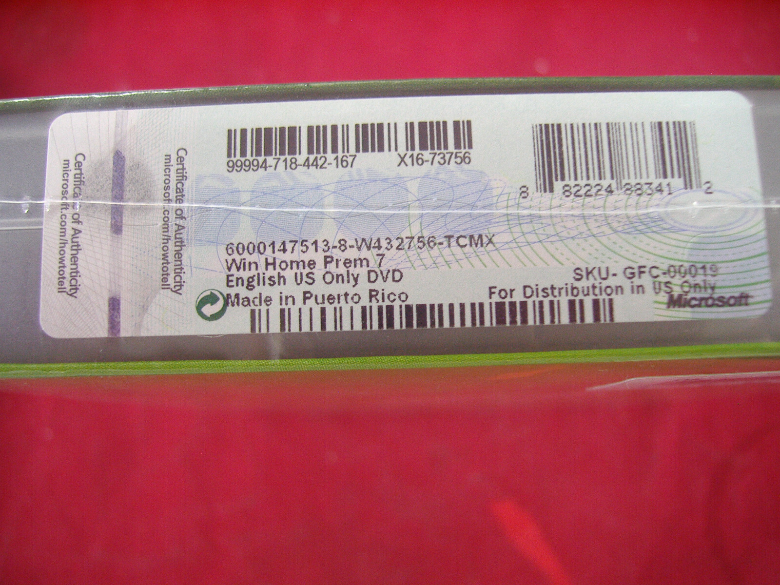 Microsoft Windows 7 Home Premium Full English 32 & 64 Bit DVDs =NEW SEALED BOX=
