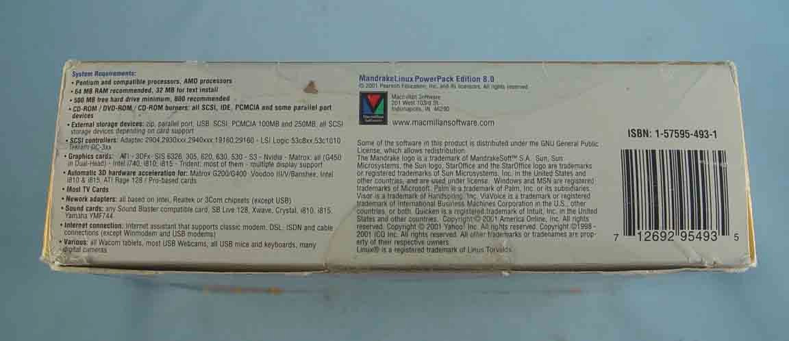 Linux Mandrake 8.0 PowerPack Edition SEALED NIB 2001 Vintage Computer Software