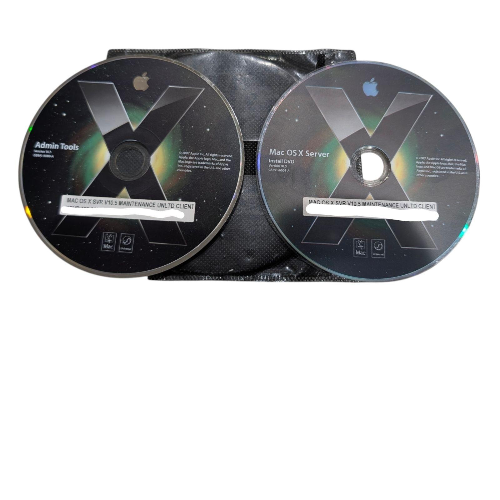 Apple Mac OS X Server 10.5 Install DVD Admin Tools Unlimited Client 2-Disc Set