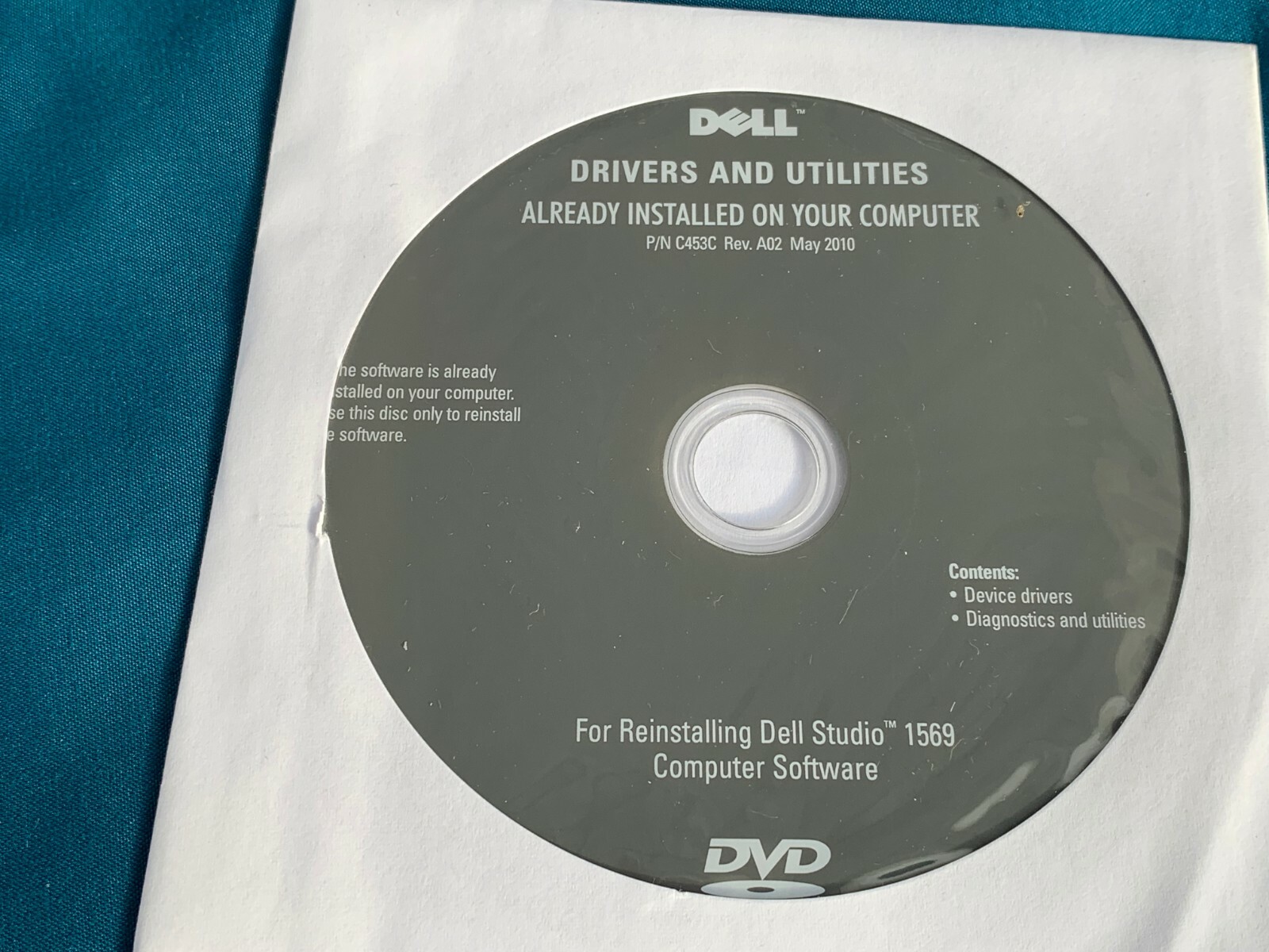 BRAND NEW DELL Drivers & Utilities Reinstall CD Studio 1569 C453C w/Manuals