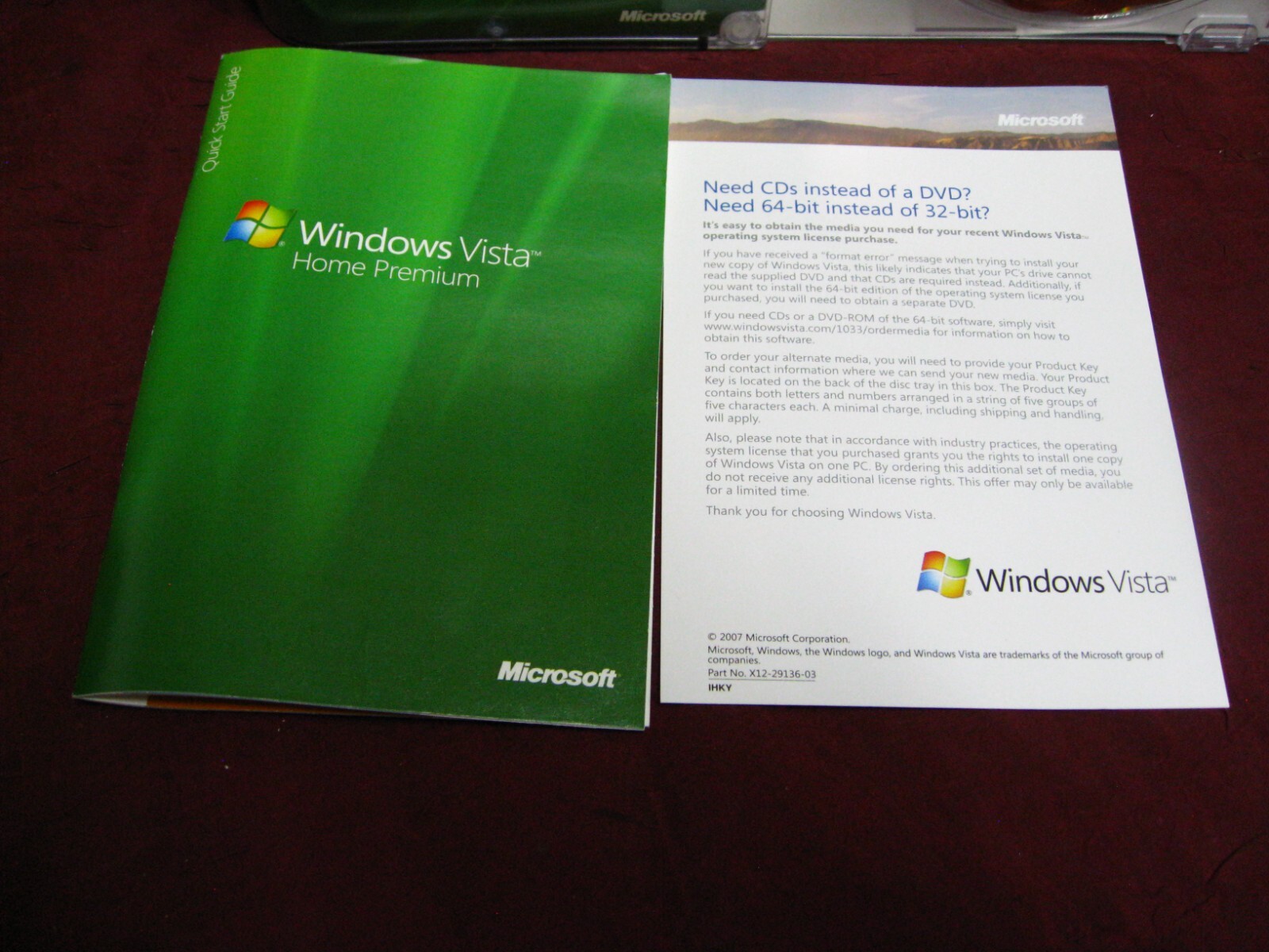 Microsoft Windows Vista Home Premium 32 Bit DVD Retail Box with Product Key