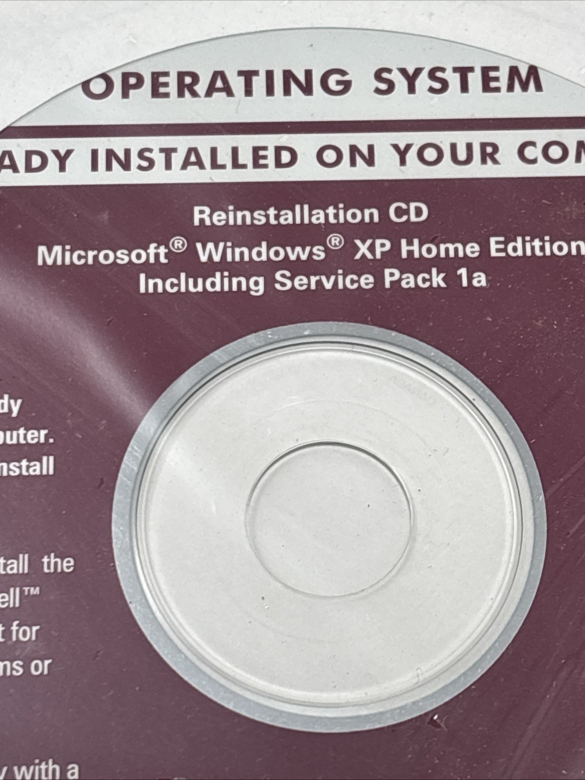 Microsoft Windows XP Home Edition Service Pack 1a SP1a DELL Reinstallation CD B5