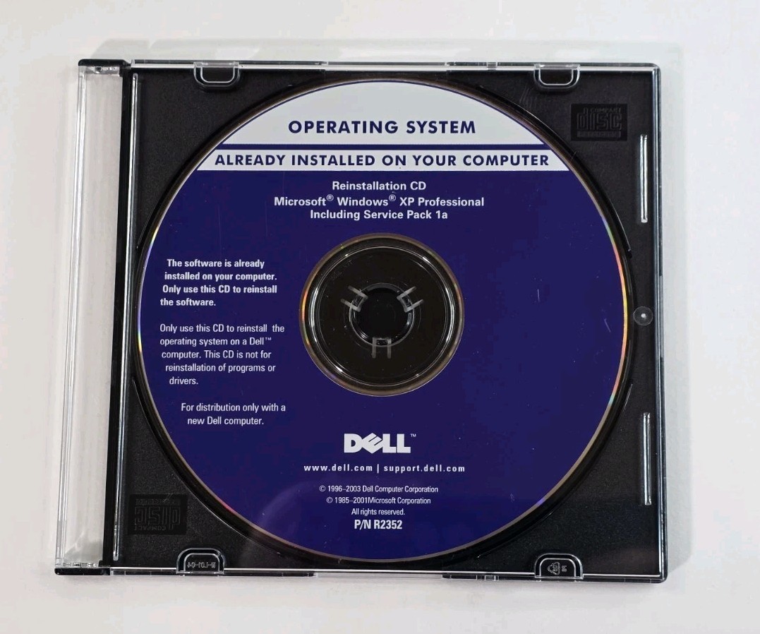 Microsoft Windows XP Professional Service Pack 1a DELL Reinstallation CD Disk