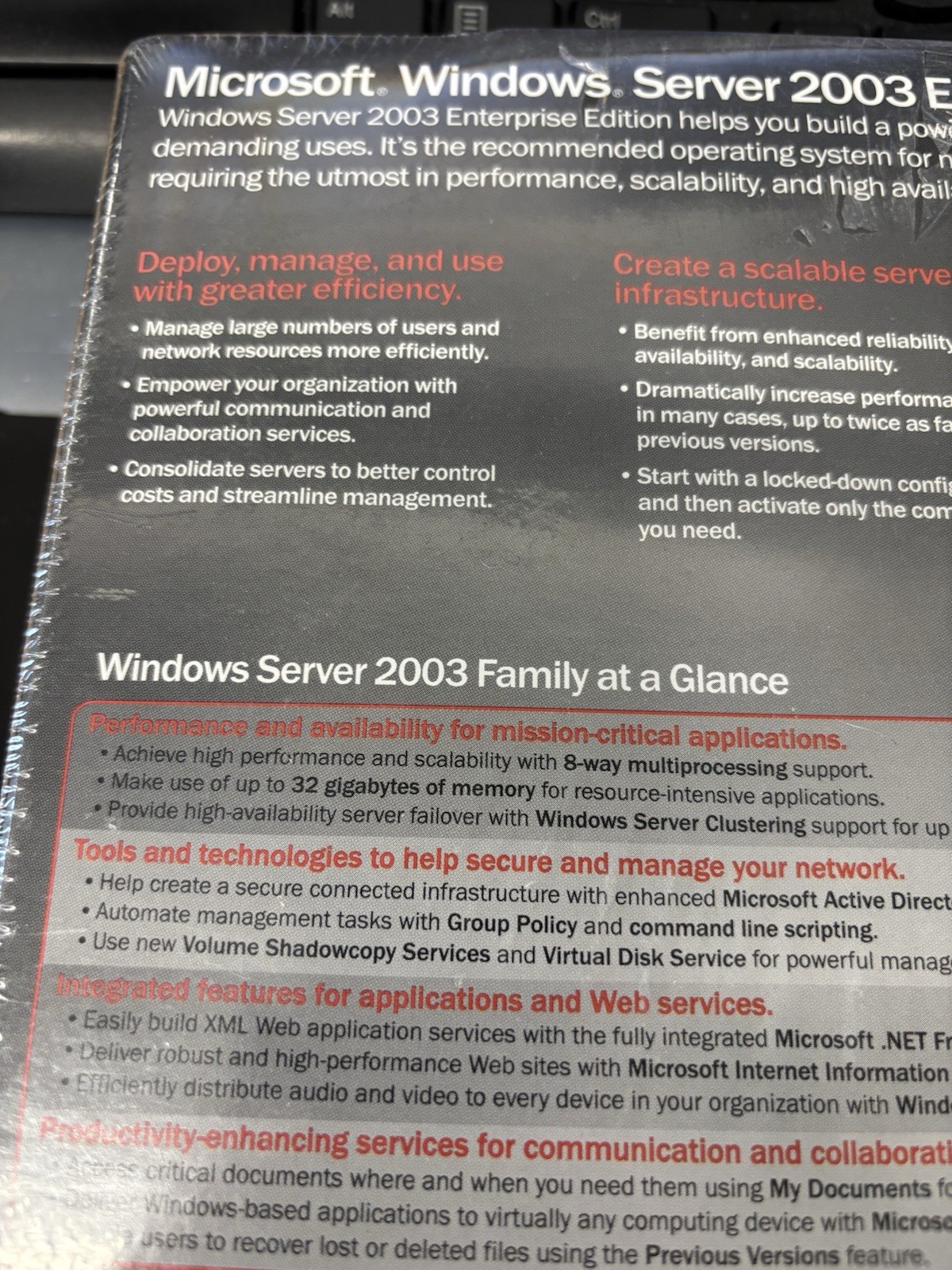 Microsoft®Windows Server 2003 Enterprise Edition • 25 Licenses PROMO NEW Sealed