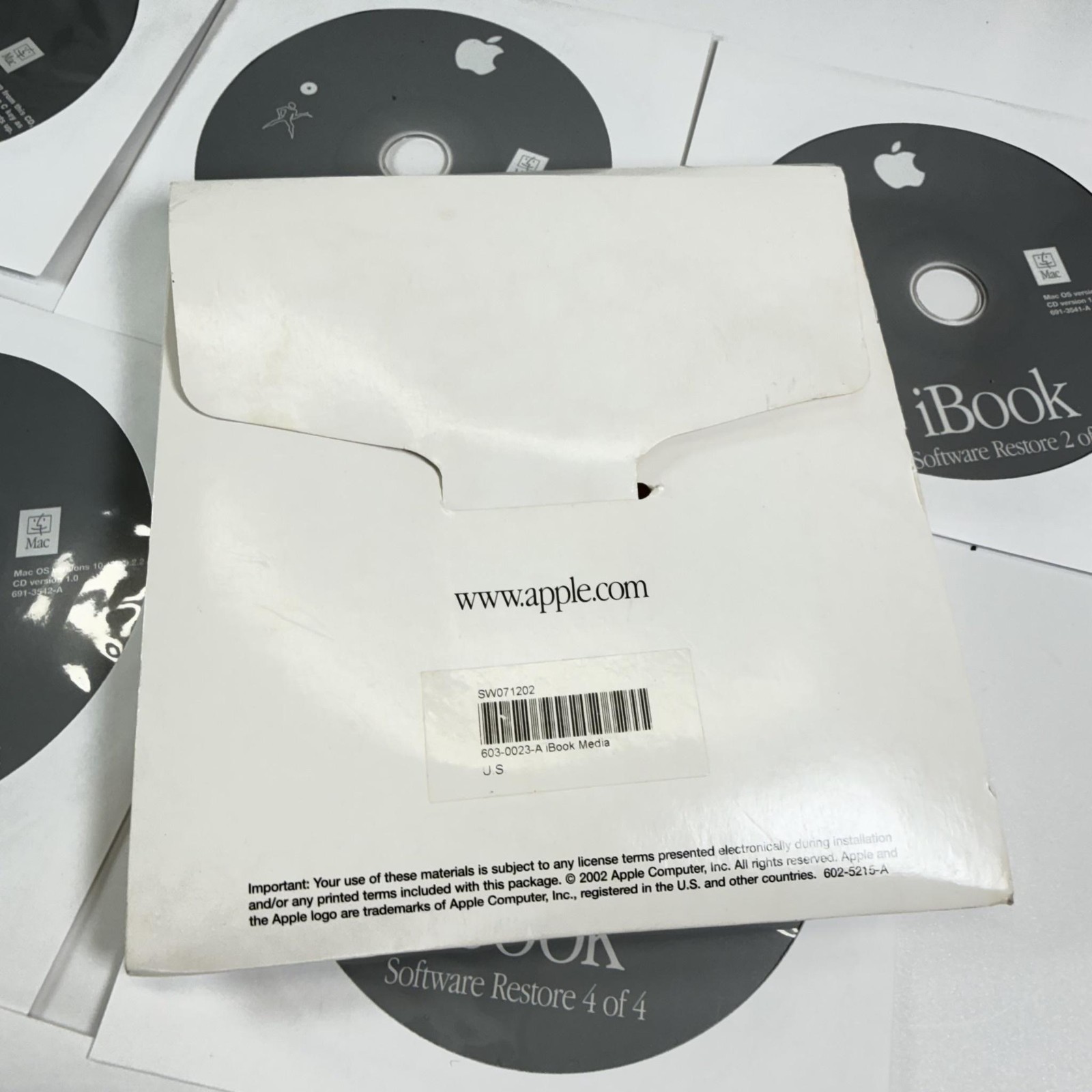 Vintage Apple IBook Mac OS X Mac OS 9 Install Restore CD Set 603-0023-A Software