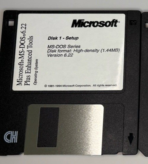 Microsoft DOS 6.22 3.5” Floppy Discs 1-3