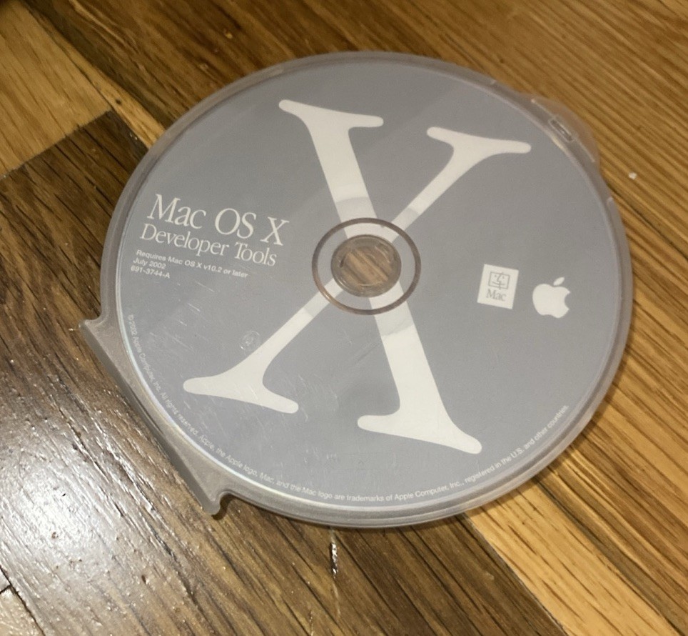 2002 Apple MAC OS X Developer Tools Disc.