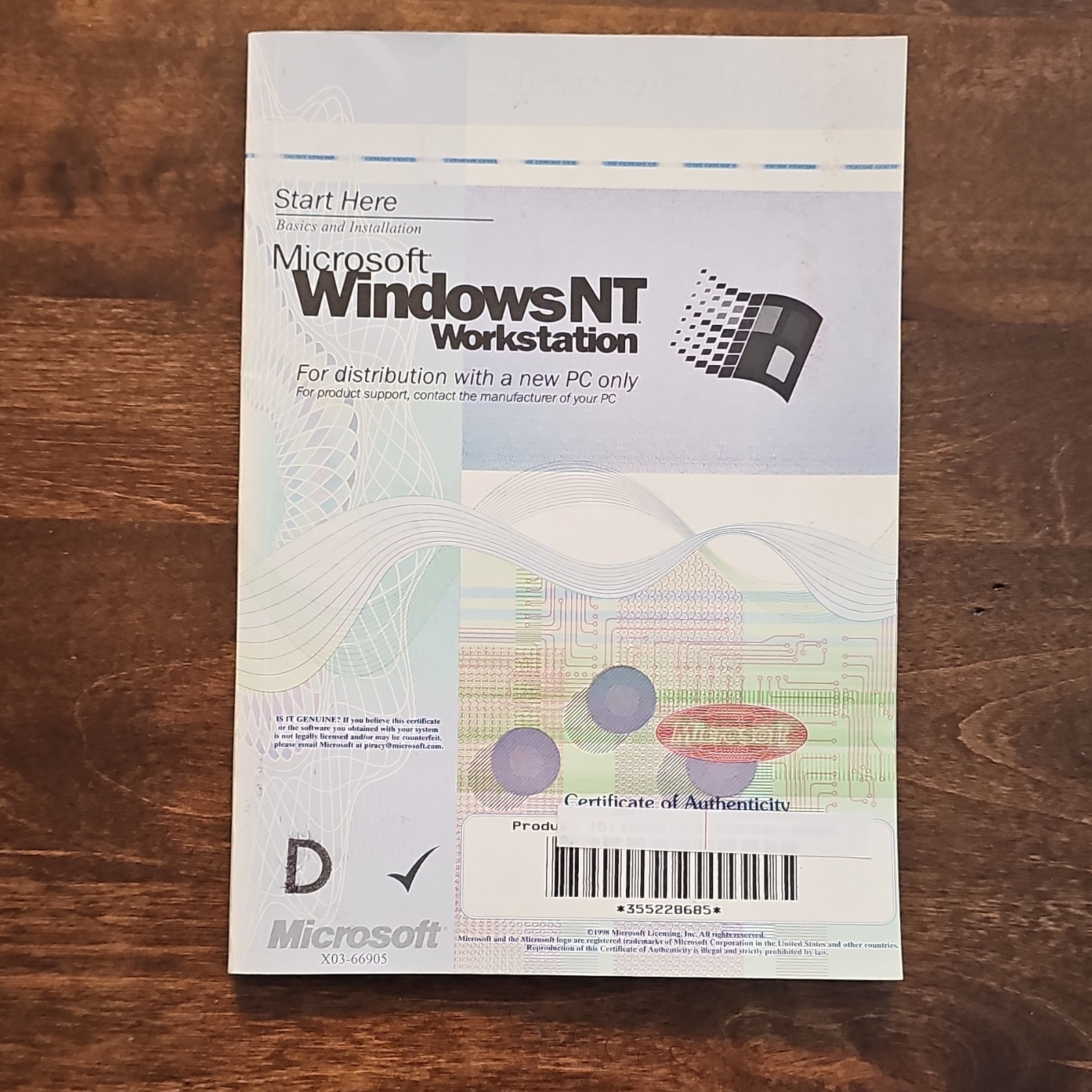 Microsoft Windows NT Workstation Version 4.0 1-2 Processor Edition CD English