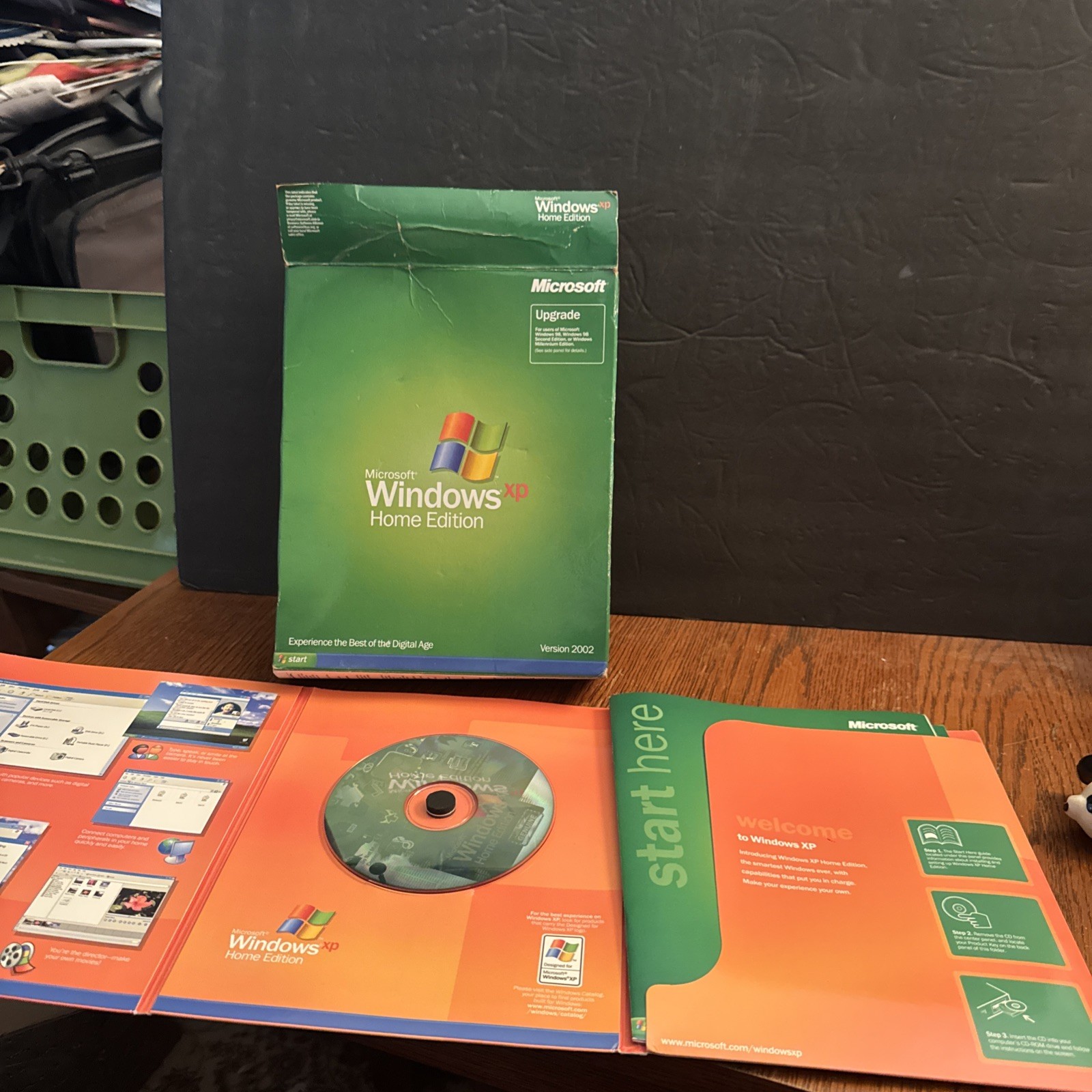 Vintage 2002 Microsoft Windows XP Home Edition Upgrade CD SP1 Retail Box USA