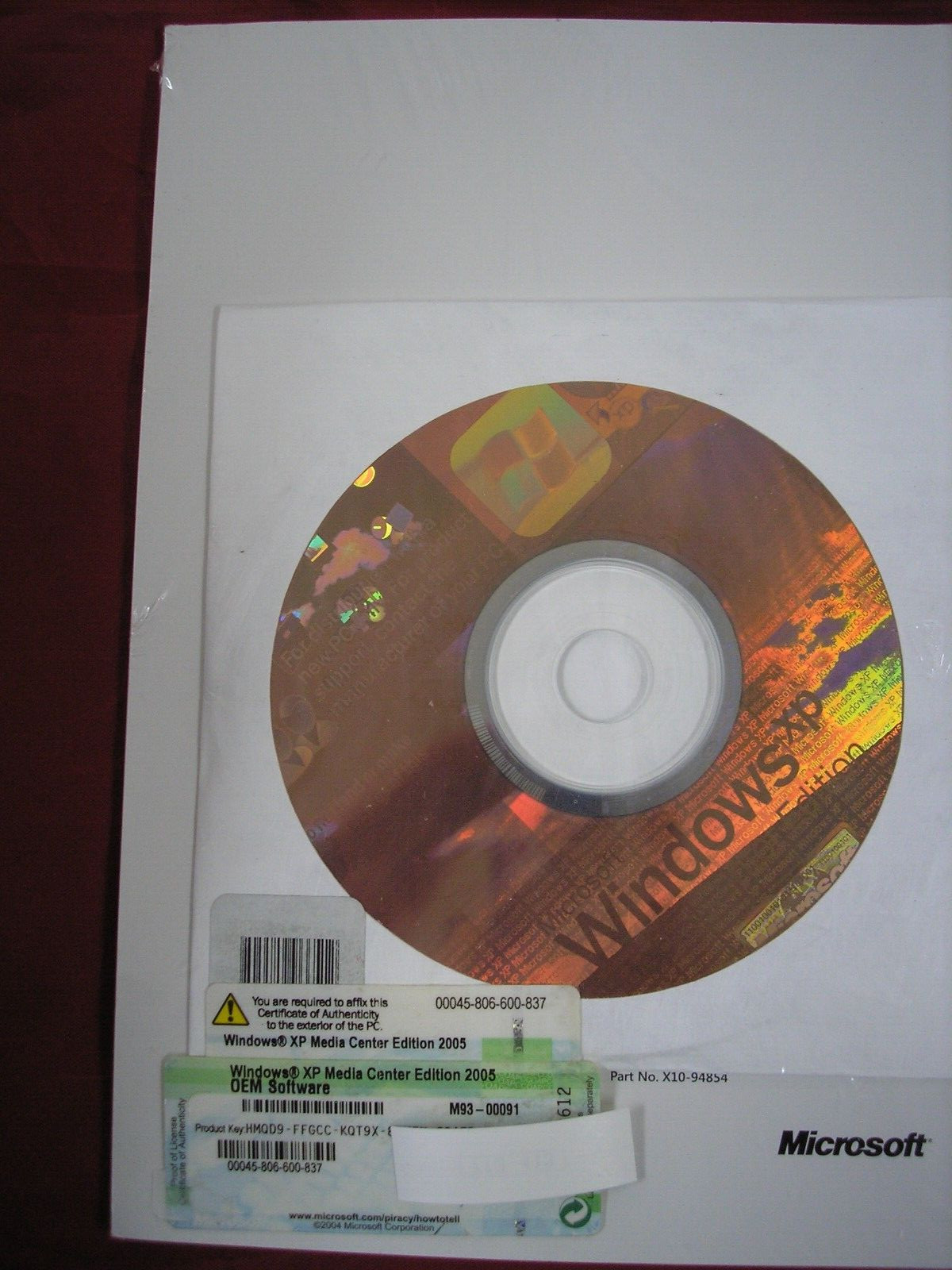 MICROSOFT WINDOWS XP MEDIA CENTER EDITION 2005 MS WIN =BRAND NEW SEALED=