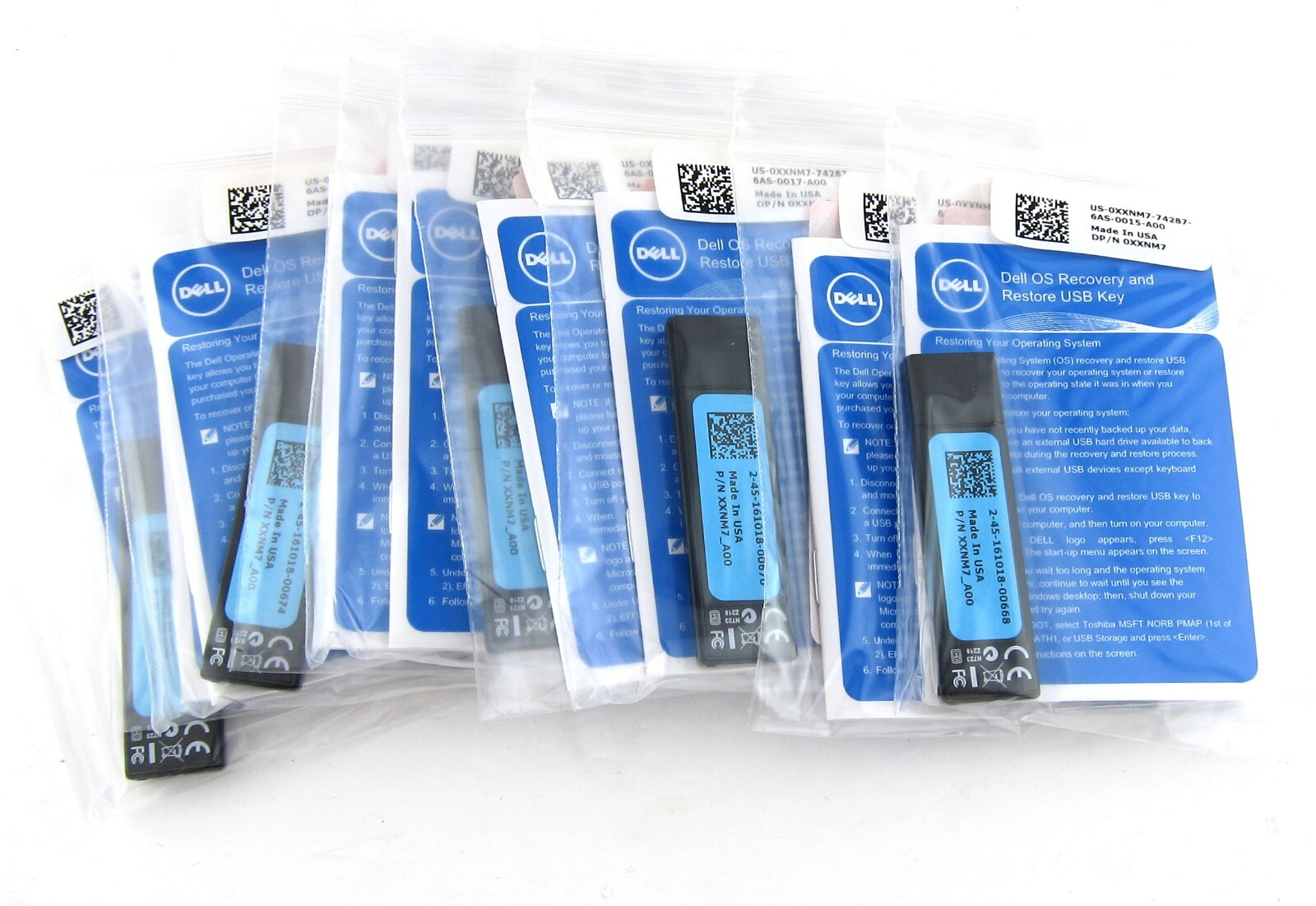Lot of 10 NEW OEM Dell Windows 10 Restore USB 8GB Thumb Drive SPANISH – XXNM7