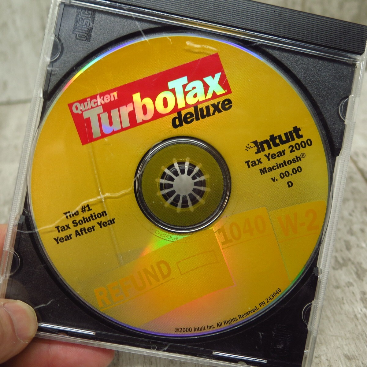 Vintage 2000 Quicken Turbotax Deluxe Intuit Software for Mac OS CD Rom Disc
