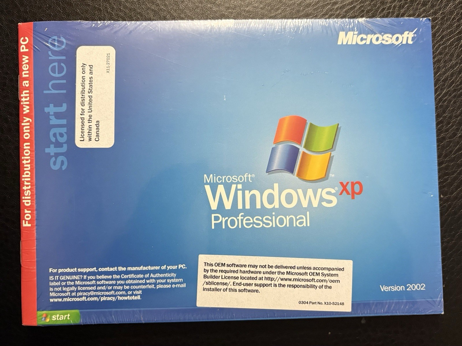 New Microsoft Windows XP Professional Full Version 2002 – Sealed Not OEM Specfic