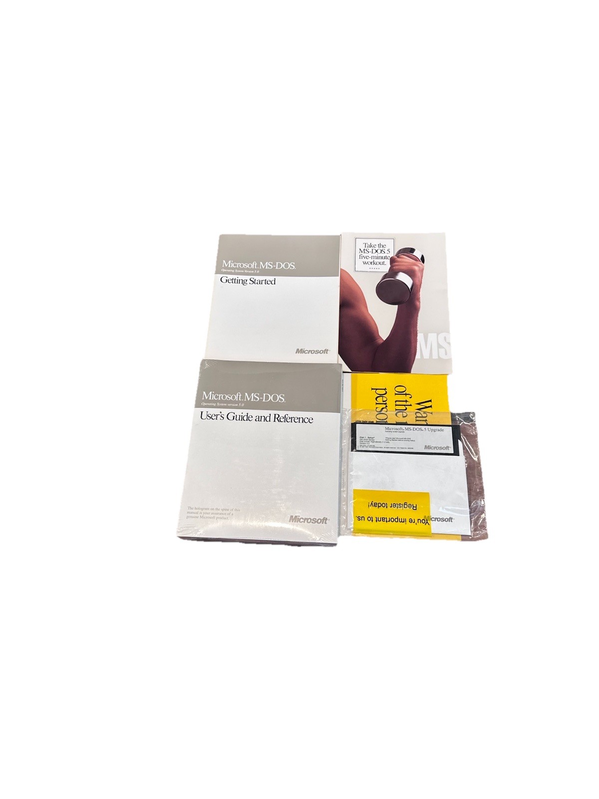 Microsoft MS-DOS 5 Operating System Upgrade 3.5″ Software floppy disks SEALED