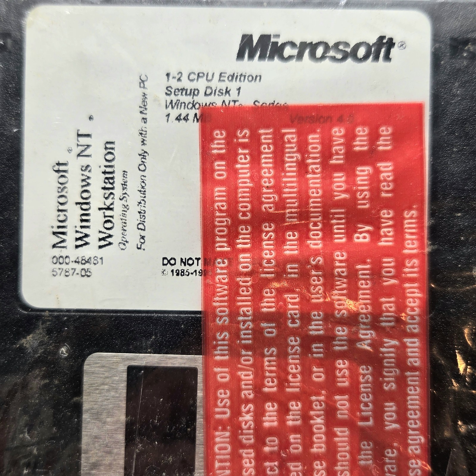 Windows NT 4.0 Workstation CD & 3 Floppy Disks PC 1-2 CPU NEW/Sealed