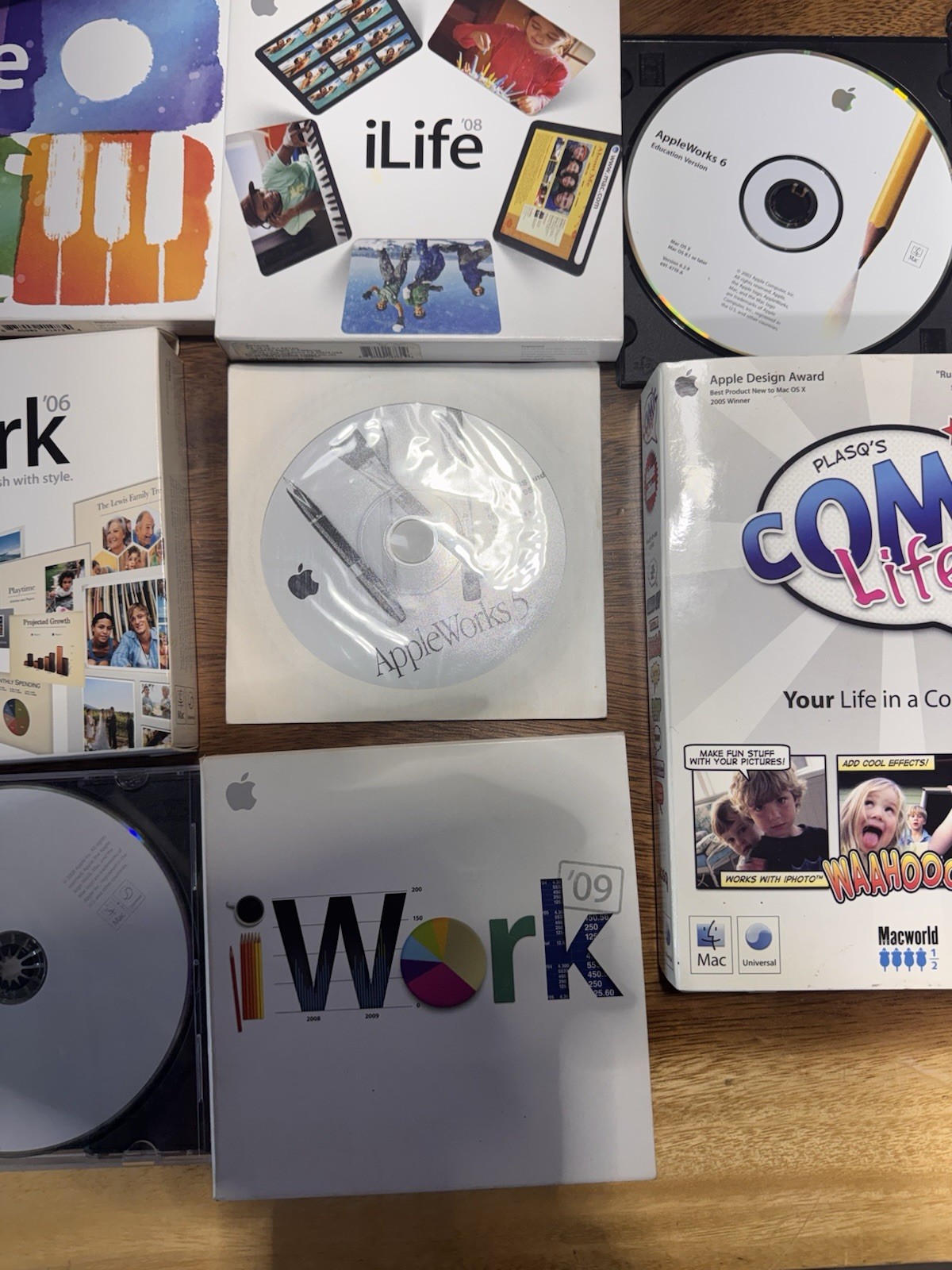 Vintage Apple Mac Software Lot iWork iLife AppleWorks OS X Restore DVD CDs