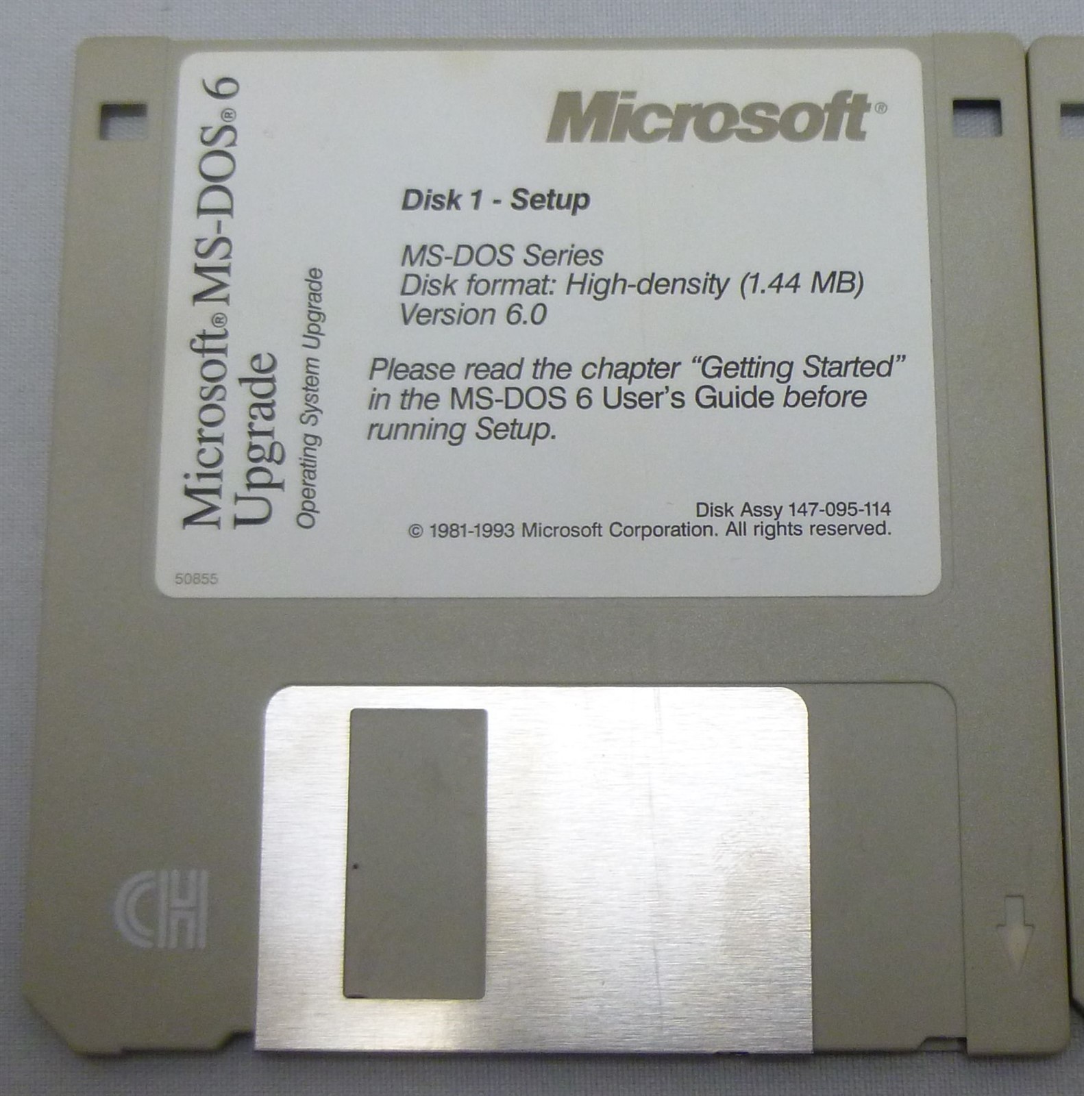 Microsoft MS-DOS 6 Operating System Upgrade 3.5″ Floppy Disks 1-3