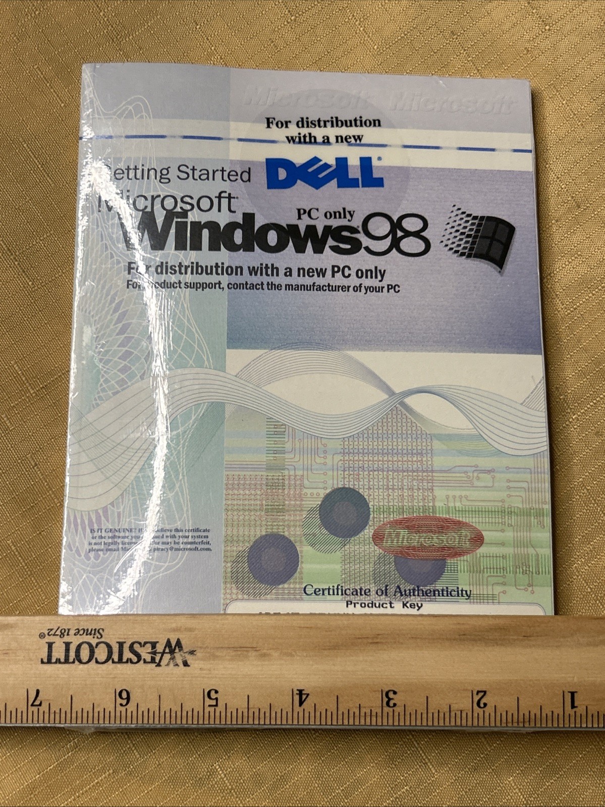 Microsoft Windows 98 Getting Started OEM Manual Certificate Product Key-Sealed-