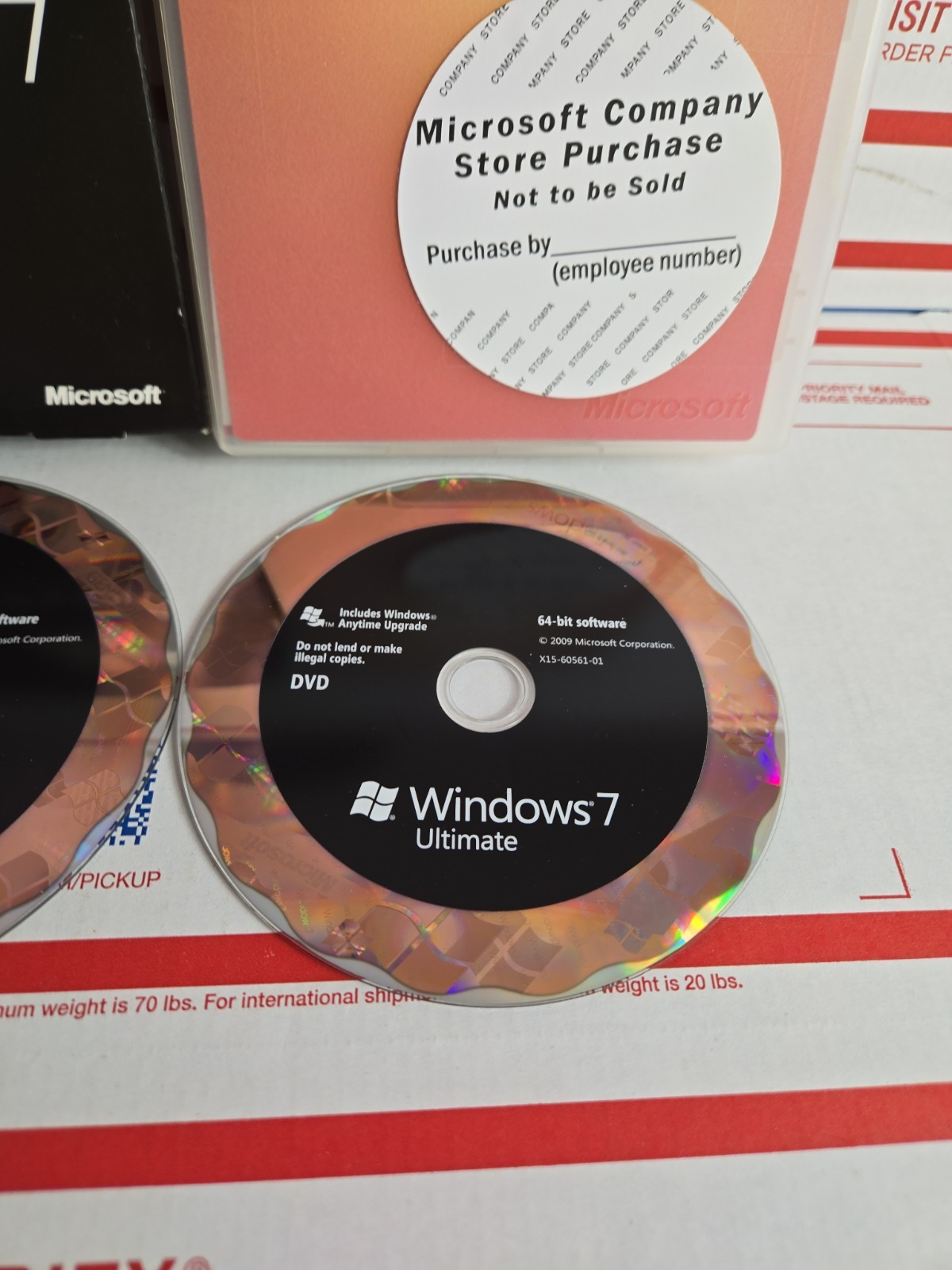 Microsoft Windows 7 Ultimate 32/64 Bit DVD -Full Retail Version -LOT B