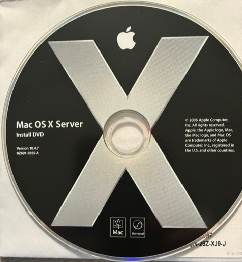 Apple Mac Tiger Server 10.4.7 Unlimited Client w/ OS 10.4.11 ComboUpdate CD
