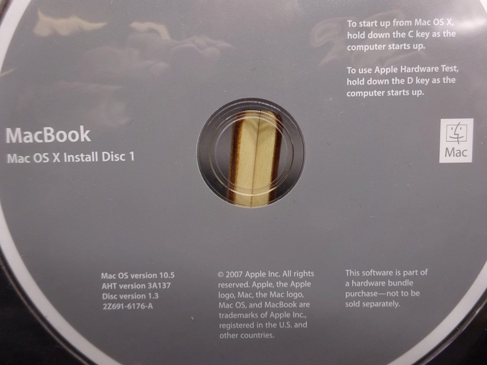 Mac OS X, version 1 Install Disc 2 DVD 2007, 2Z691-5796-A