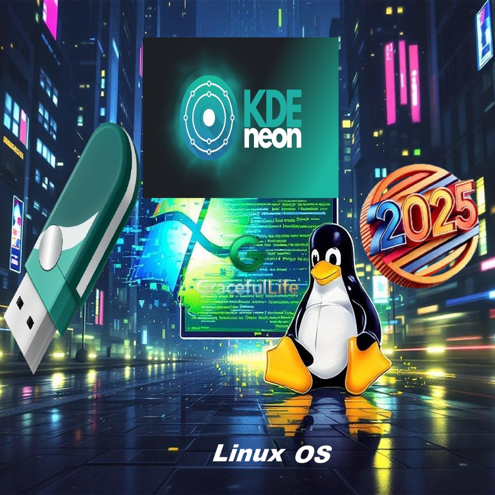 KDE neon Linux 64-Bit Live Install Bootable OS Software 10-16-2025 edition