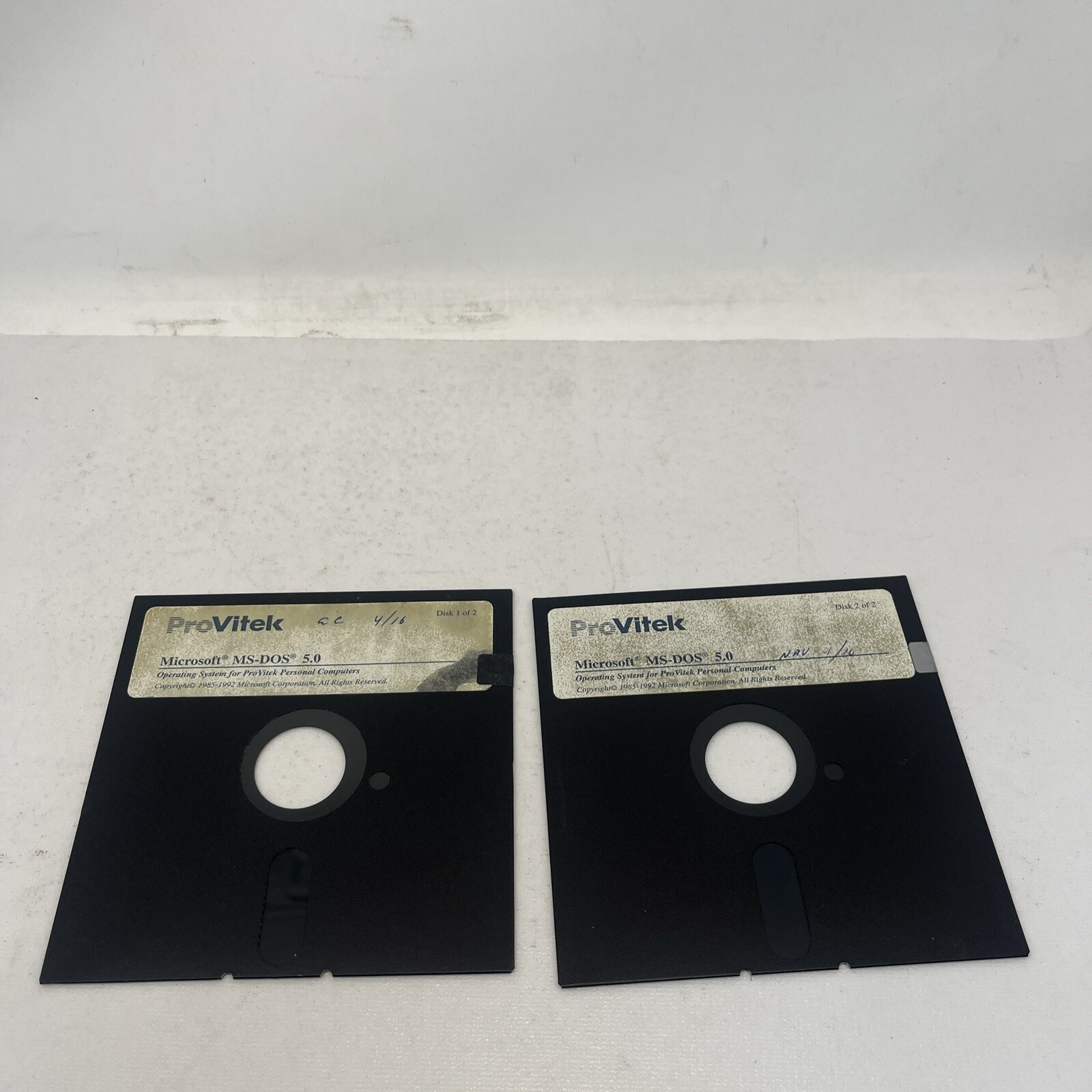 Vintage ProVitek Personal Computers 5.25″ Floppy Discs – Microsoft MS-DOS 5.0
