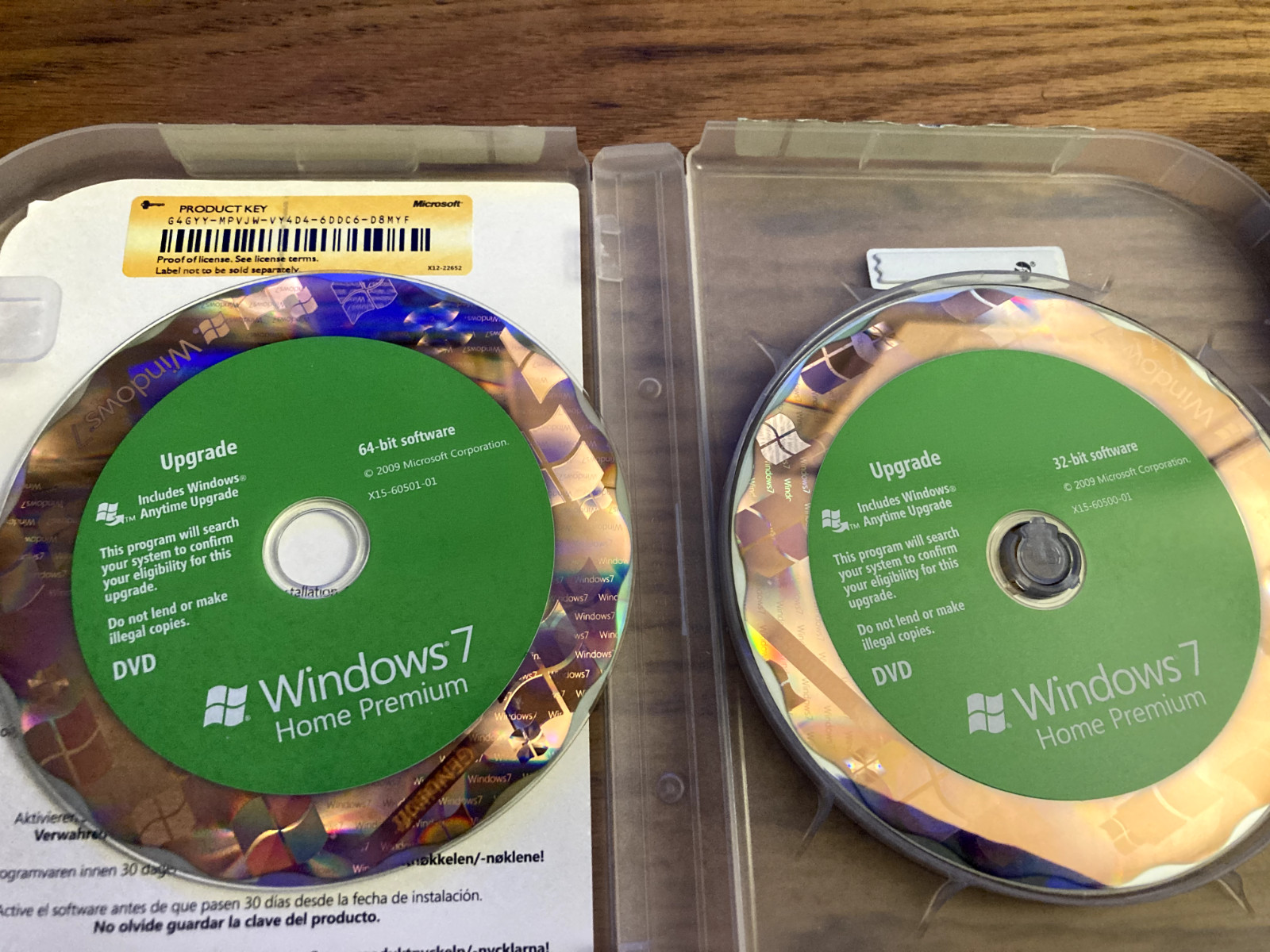 Microsoft Windows 7 Home Premium Full 32 Bit & 64 Bit 2DVDs In Box Vista Upgrade