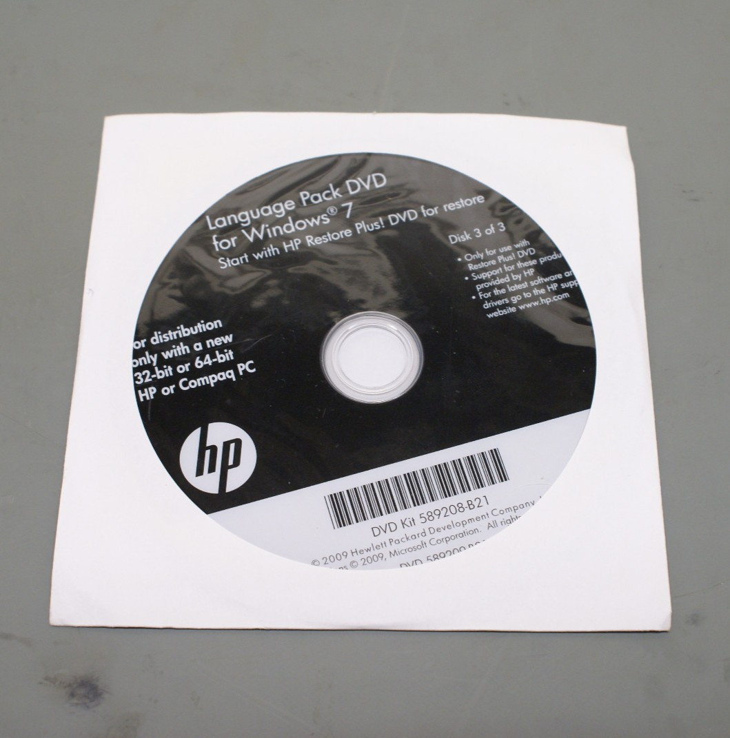 HP Restore Plus! Win7 Pro Recovery DVD’S HPZ400, Z600, Z800 Workstation 3DVD 1A