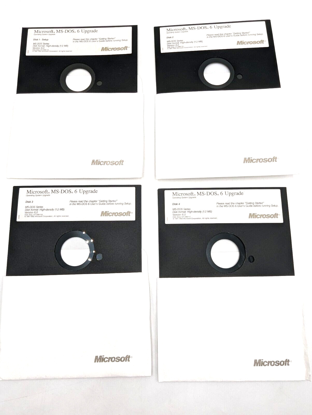 Microsoft MS-DOS 6 Operating System Upgrade 5.25″ HD 1.2 MB Floppy Disks