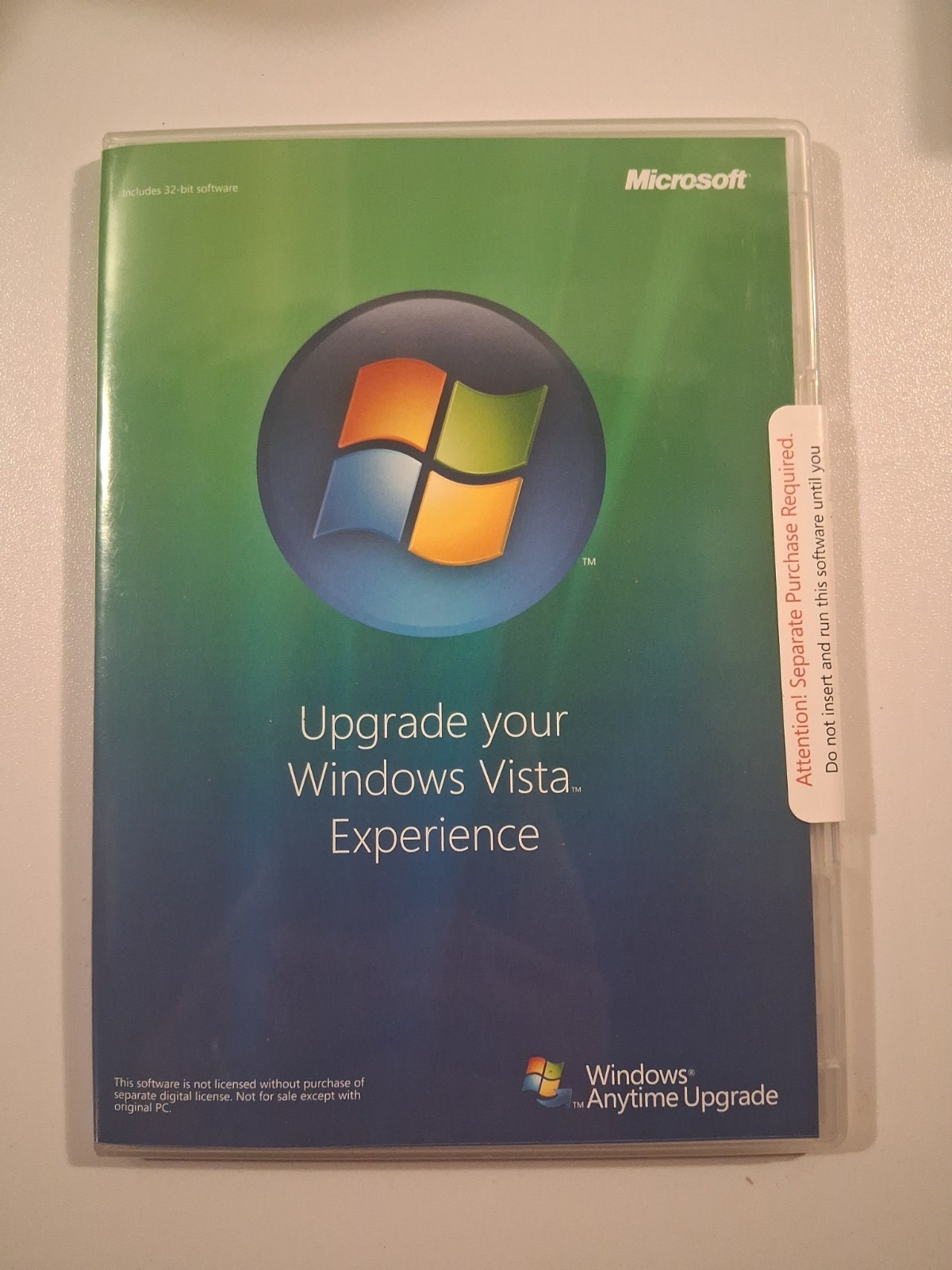 Microsoft Windows Vista Experience Anytime Upgrade DVD-ROM Disc 32-bit English