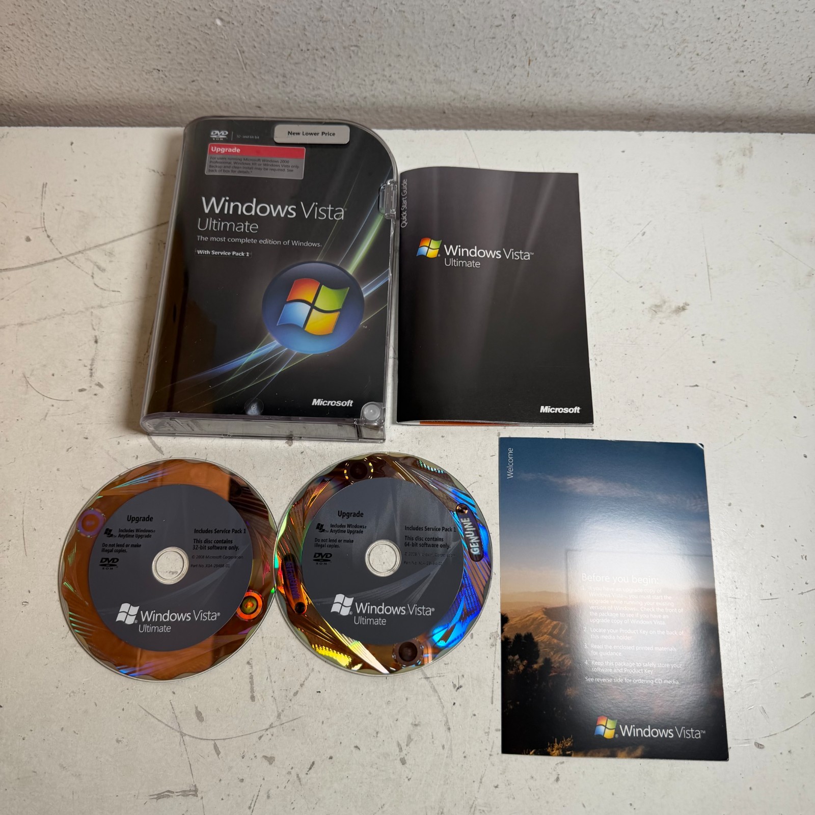 Microsoft Windows Vista Ultimate with Service Pack 1 66R-02262 Upgrade Package