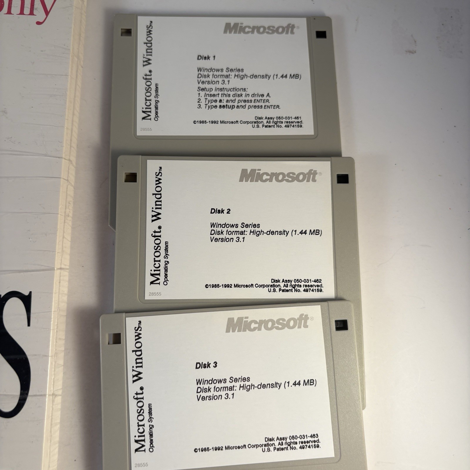 Microsoft Windows 3.1 Operating System Boxed Set Manual 3.5″ Floppy Un-Tested