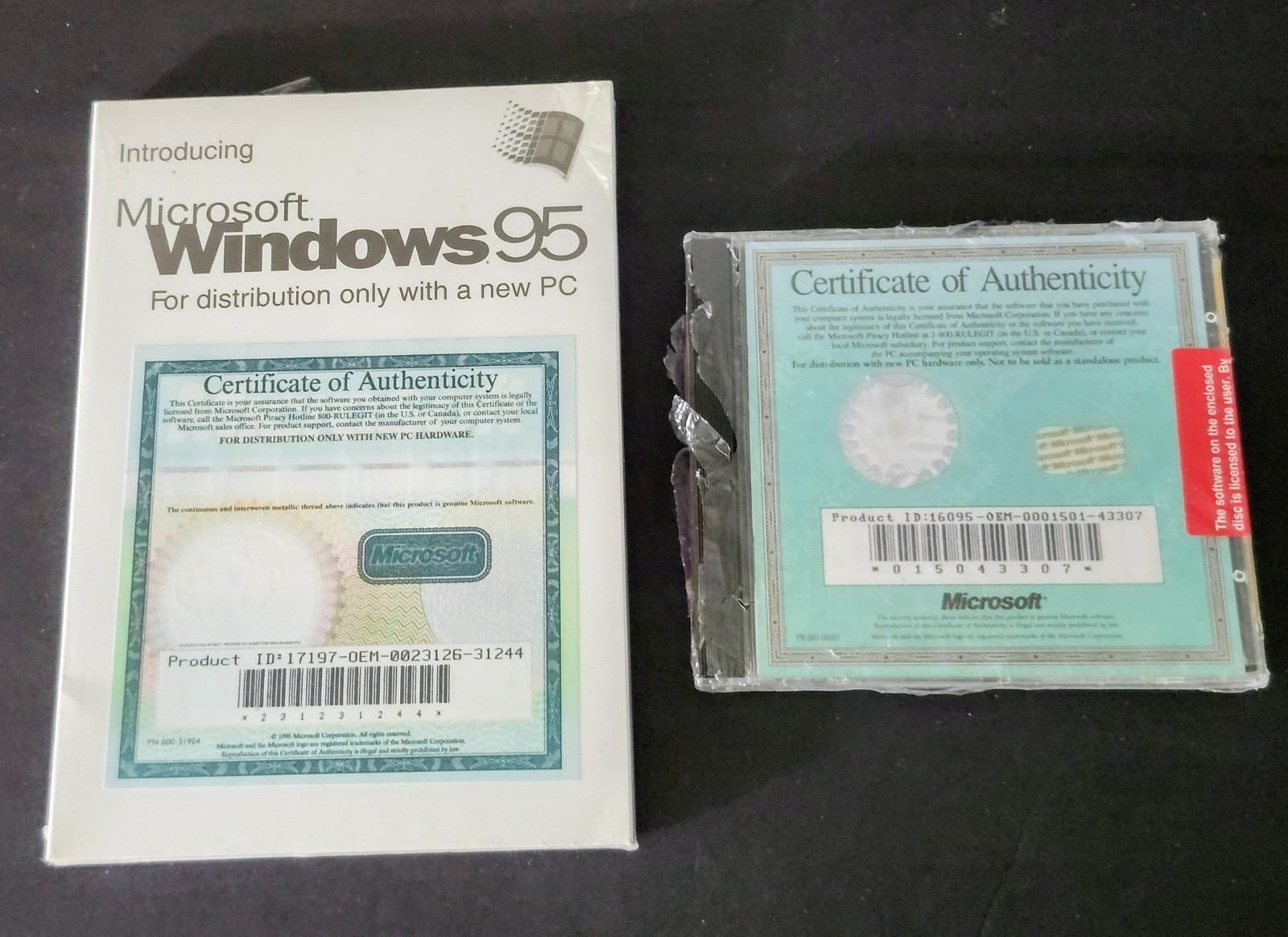 Microsoft Windows 95 Works Money 3.0 Office Visio 2007 4X combo SEALED COA’S