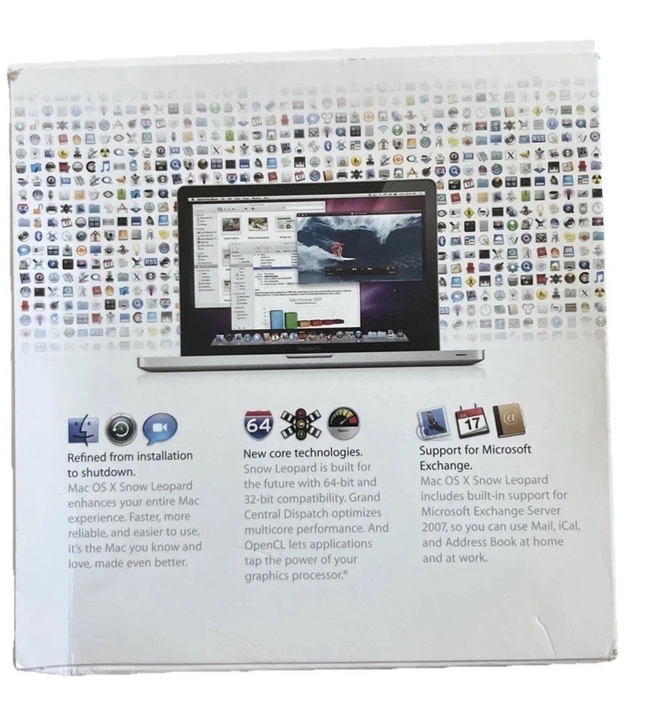 Apple Mac OS X Snow Leopard 10.6.3 Family Pack Install DVD Complete Box Set