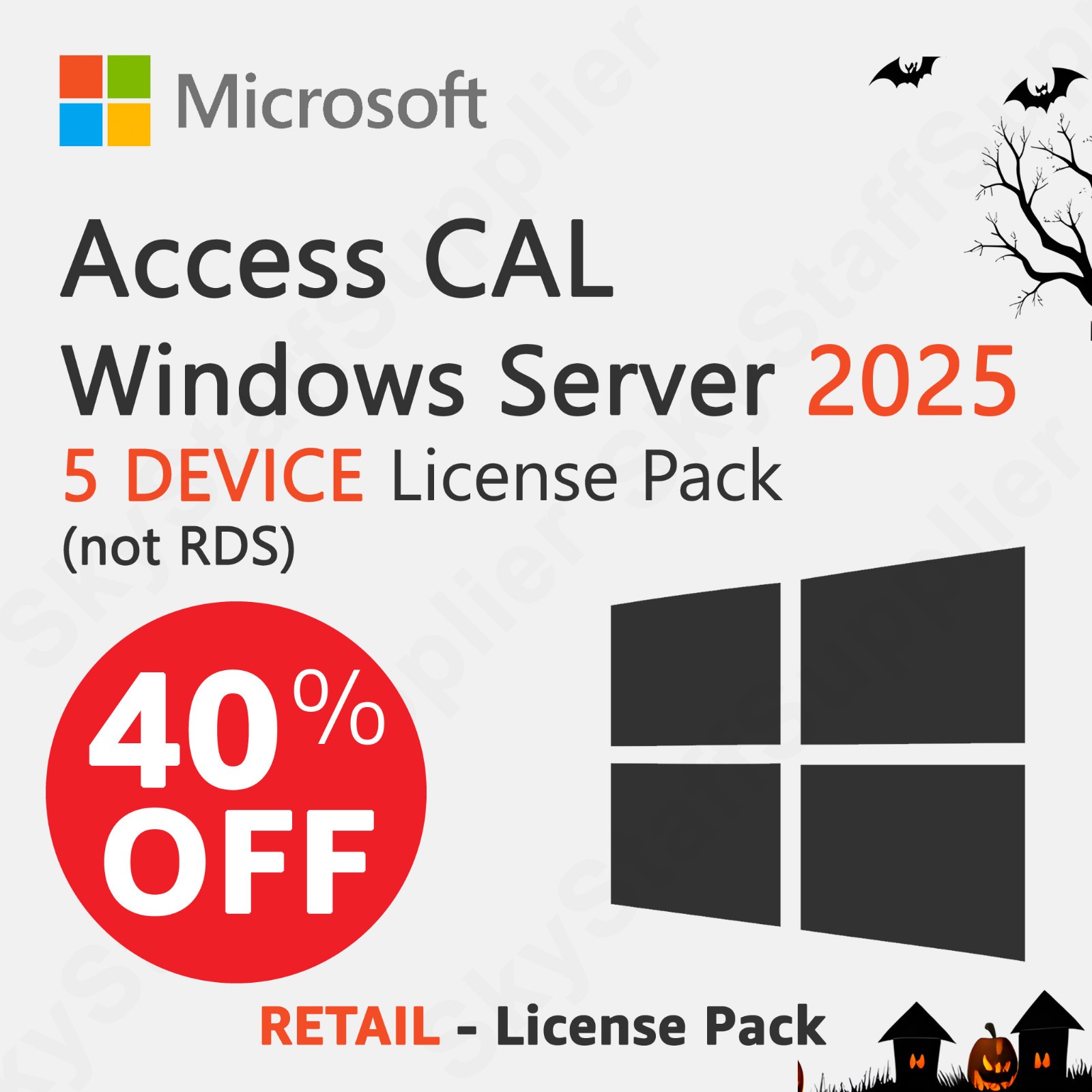 Microsoft Windows Server 2025 – 5 DEVICE ACCESS CALs [not RDS] RETAIL PACK NEW