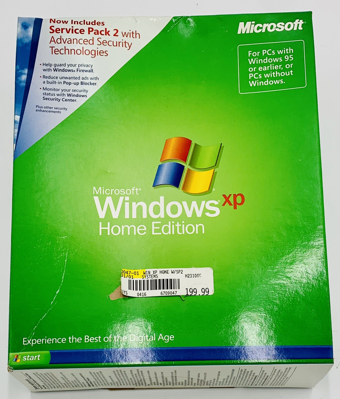 MICROSOFT WINDOWS XP HOME w/SP2 FULL OPERATING SYSTEM OS MS WIN =SEALED BOX=