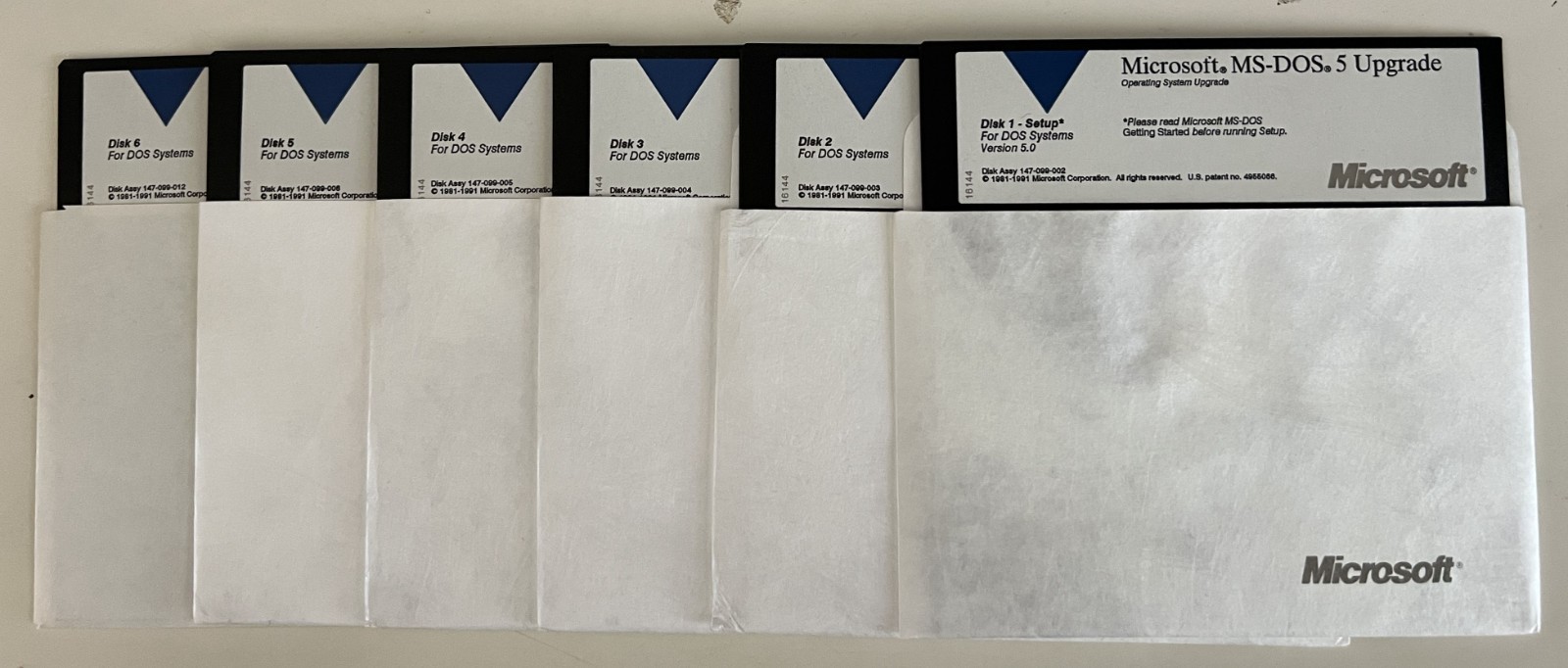 Vintage` Microsoft MS-DOS 5.0 Upgrade on (6) 5.25″ Disks