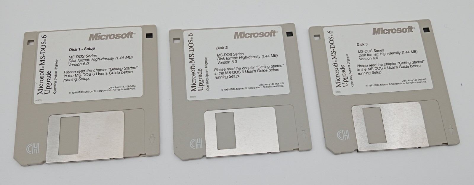 Microsoft MS-DOS 6.0 Upgrade & MS-DOS 5 .0 Operating System 3.5″ Disk vtg LOT